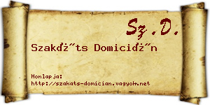 Szakáts Domicián névjegykártya